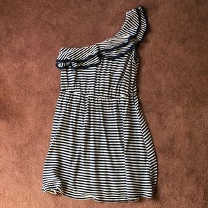 Horizontal Striped, One Shoulder Sundress!!